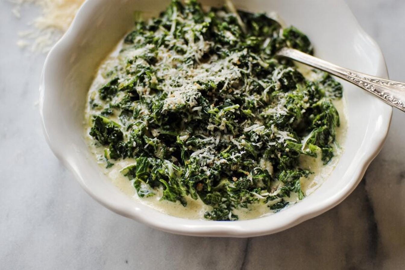 Garlic Parmesan Creamed Kale