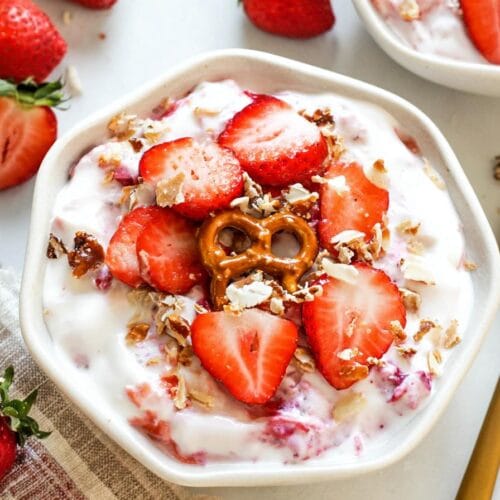 High-Protein Strawberry Pretzel Salad Bowl