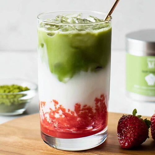 Iced Strawberry Matcha Latte