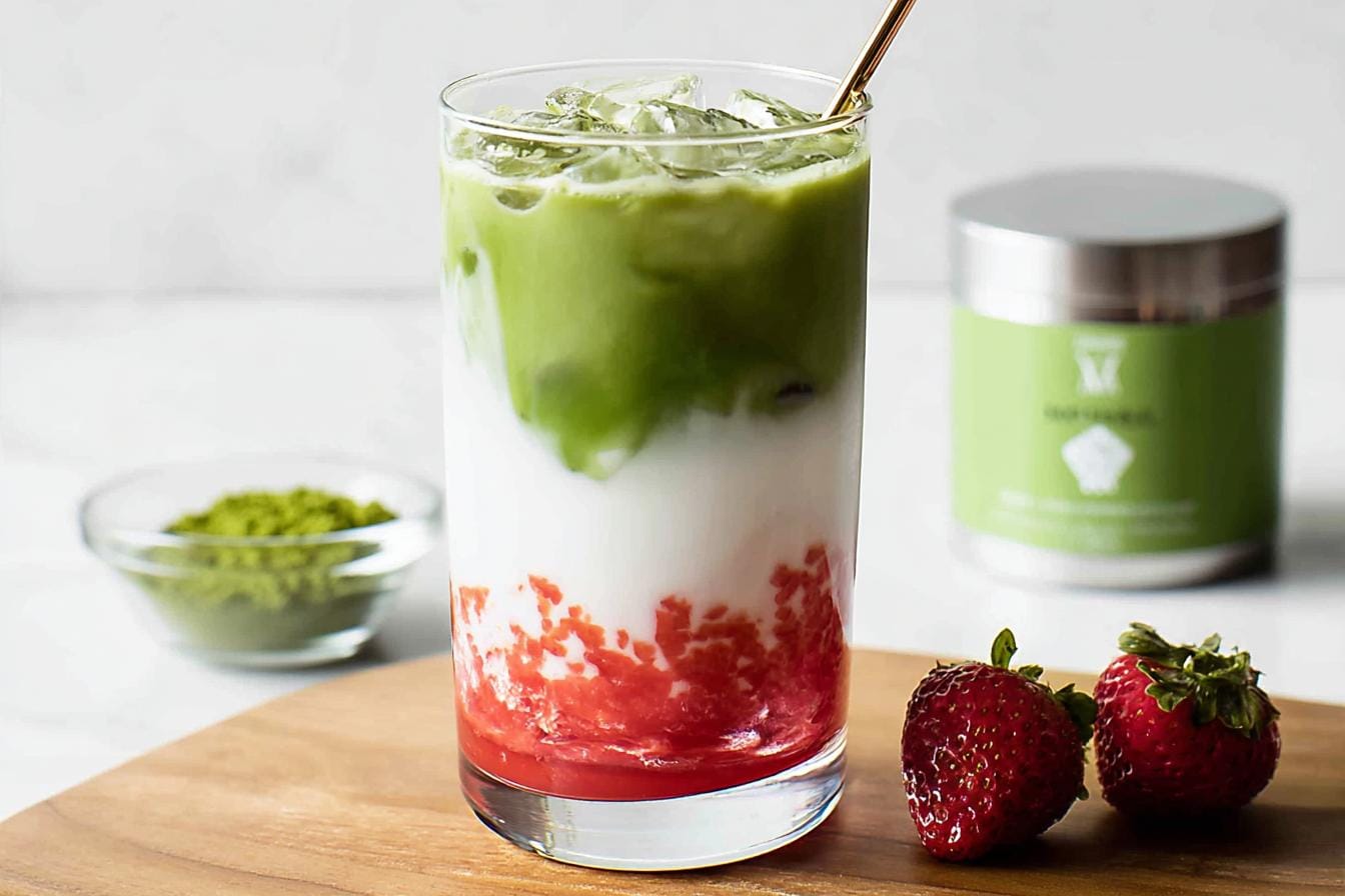Iced Strawberry Matcha Latte