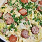 Keto TikTok Cajun Sausage Cabbage Alfredo