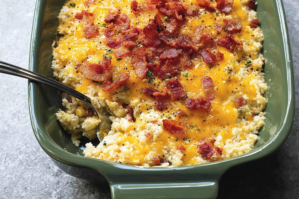Loaded Cauliflower Rice Casserole