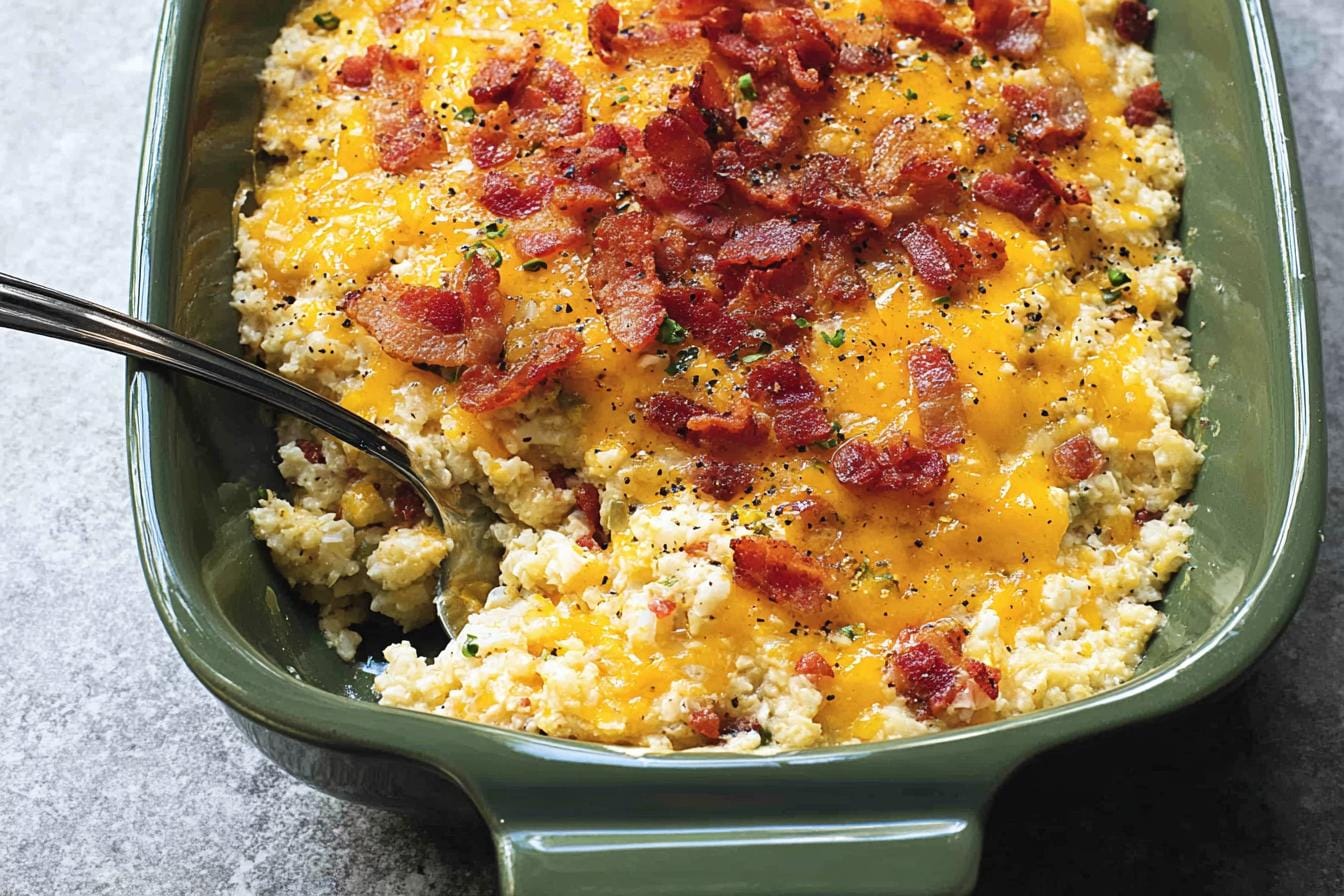 Loaded Cauliflower Rice Casserole