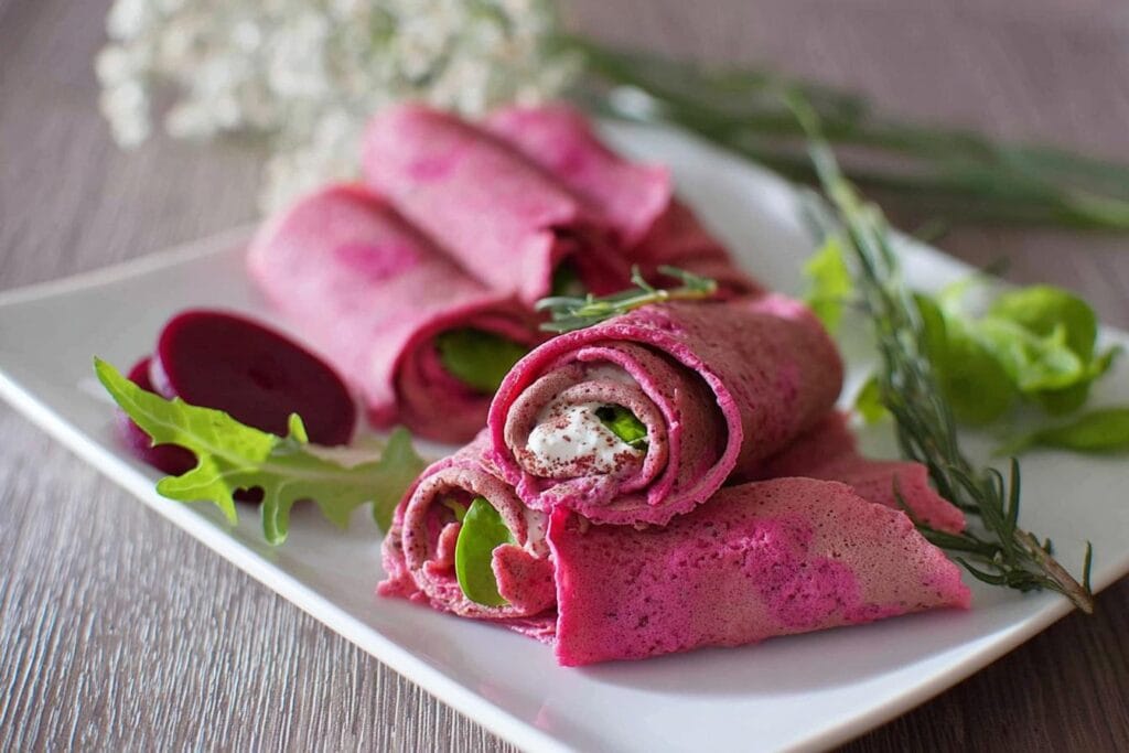 Pink Beet Crepes