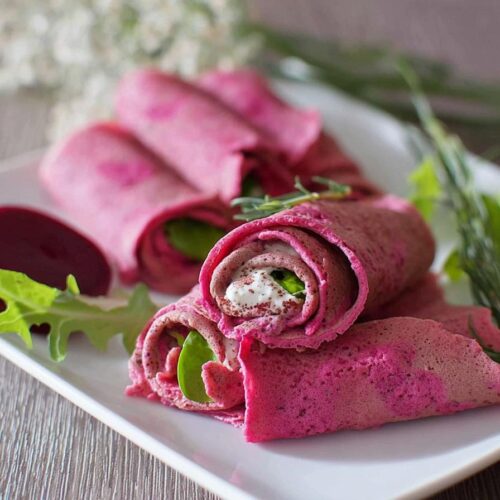 Pink Beet Crepes