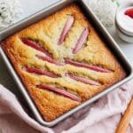 Lemon Rhubarb Sourdough Discard Cake