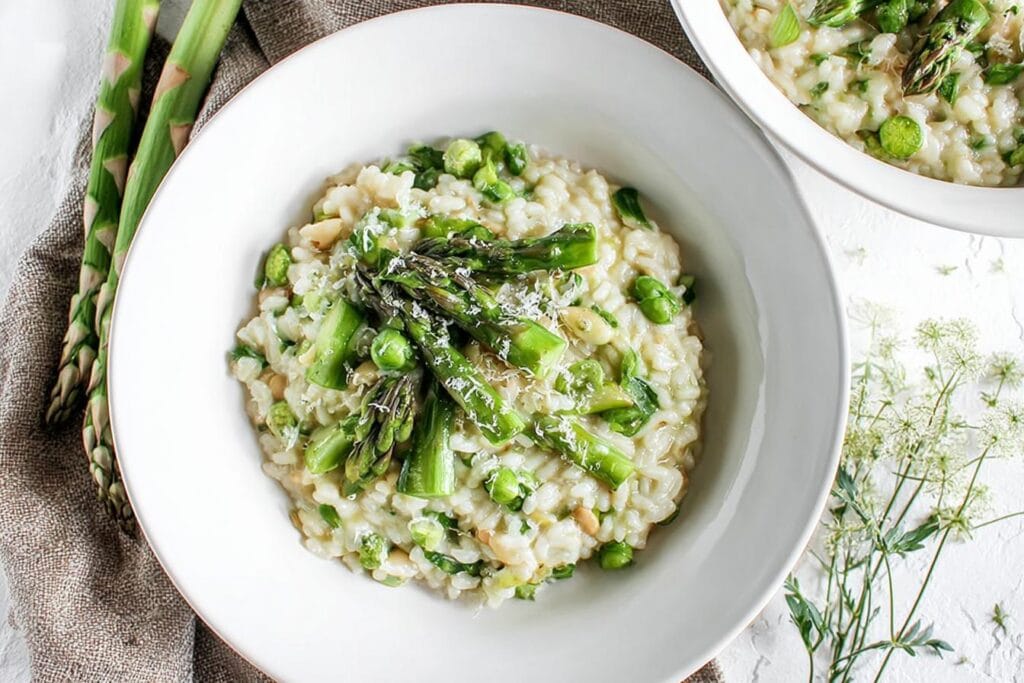 Vegan Asparagus Risotto spring dinner