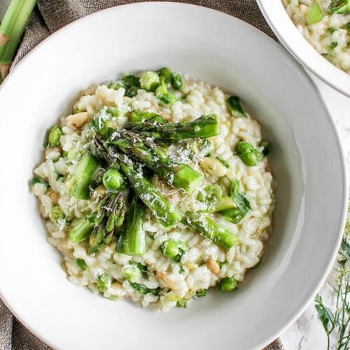 Vegan Asparagus Risotto spring dinner