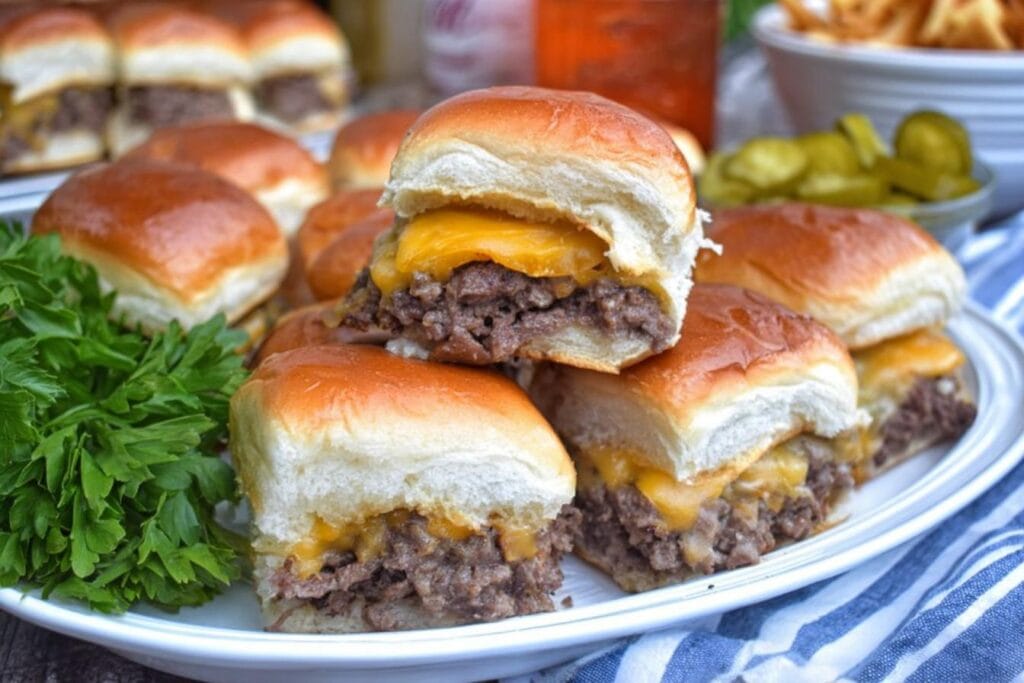 Cheeseburger Sliders On Hawaiian Rolls