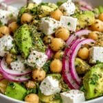 Chickpea Feta Avocado Salad