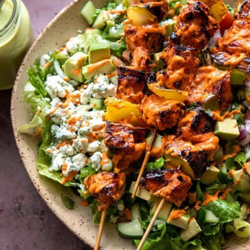 Chopped Buffalo Chicken Skewer Salad