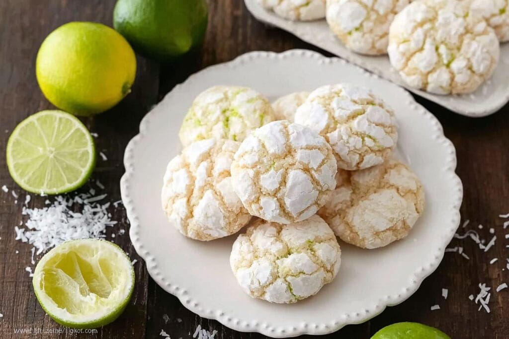 Coconut Key Lime Crinkle Cookies