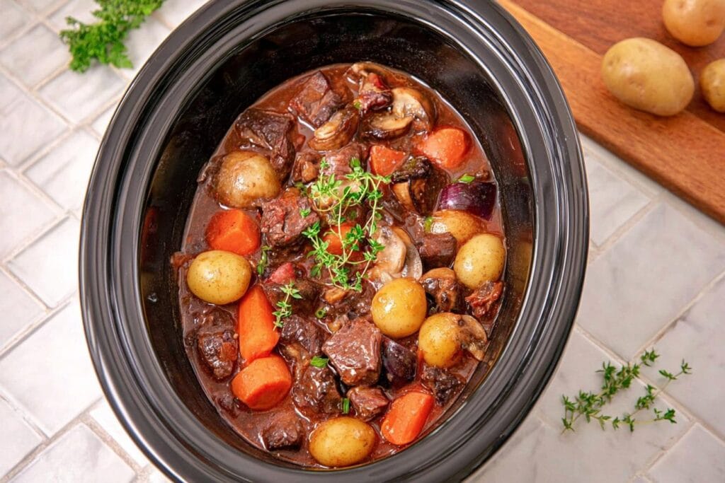 Crockpot Beef Bourguignon