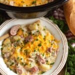 Crockpot Cheesy Potatoes with Kielbasa