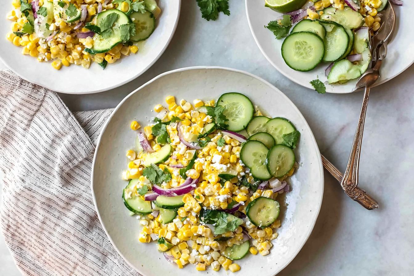 Mexican Street Corn Salad with Cucumber