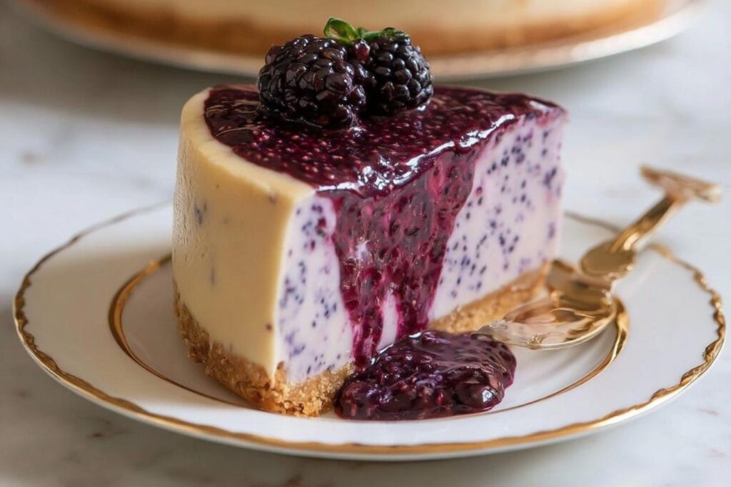 Mulberry and Earl Grey Cheesecake