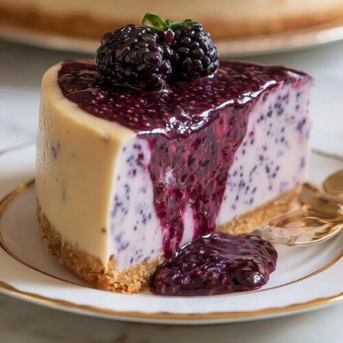 Mulberry and Earl Grey Cheesecake