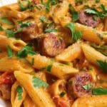 One Pot Creamy Cajun Sausage Pasta