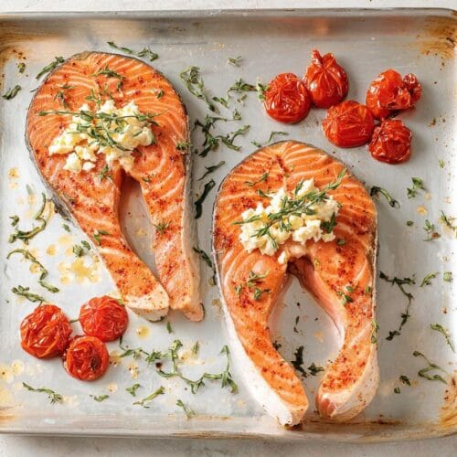 Salmon Steaks with Spicy Whipped Feta