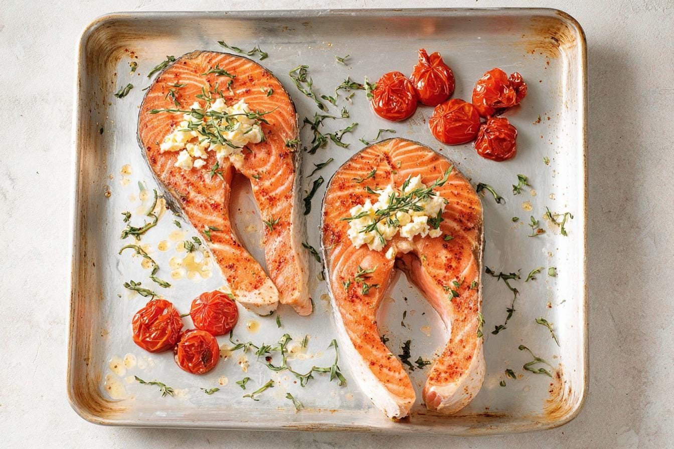 Salmon Steaks with Spicy Whipped Feta