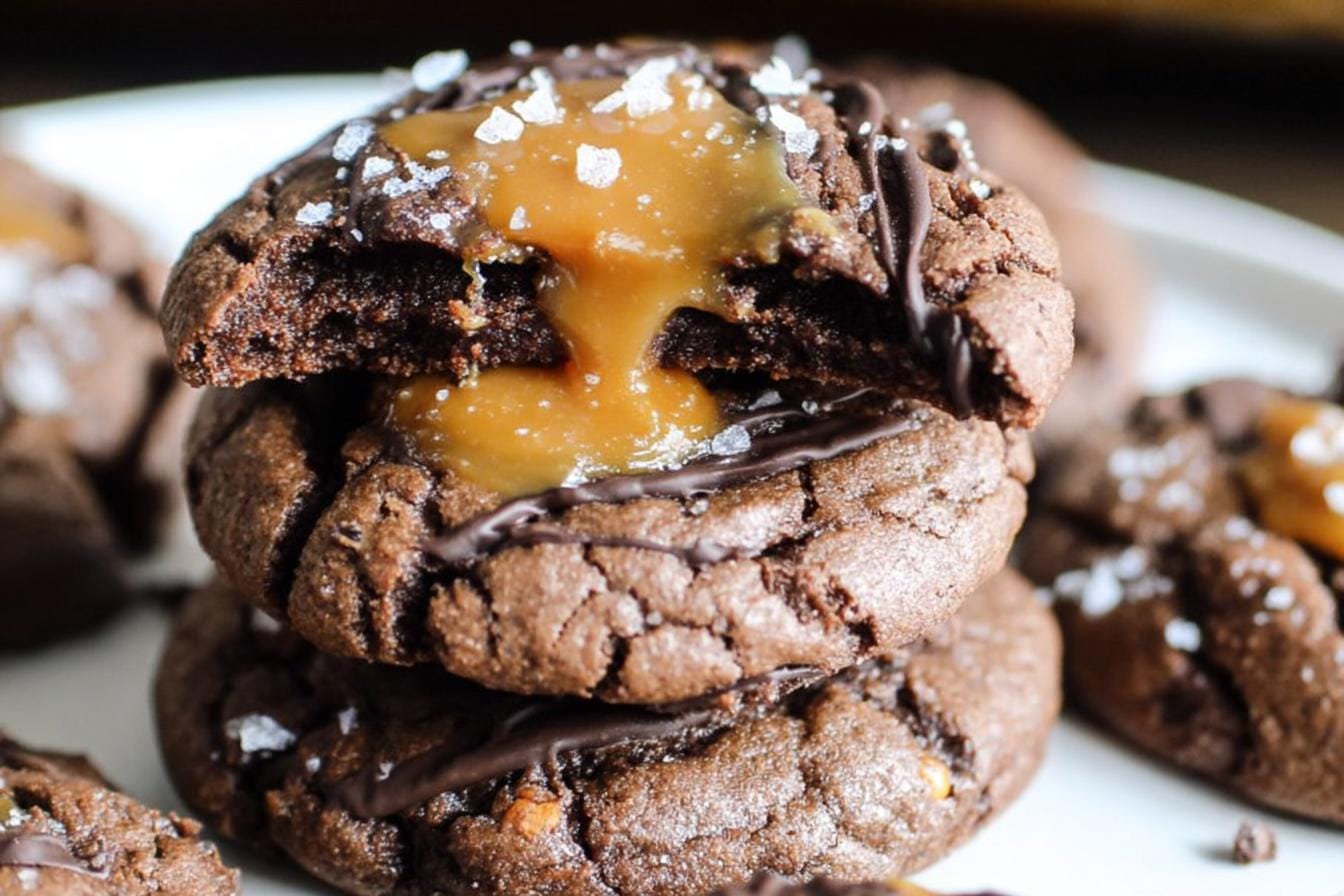 Salted Caramel Brownie Cookies