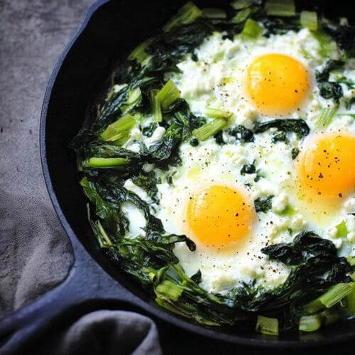 Sauteed Dandelion Greens with Eggs
