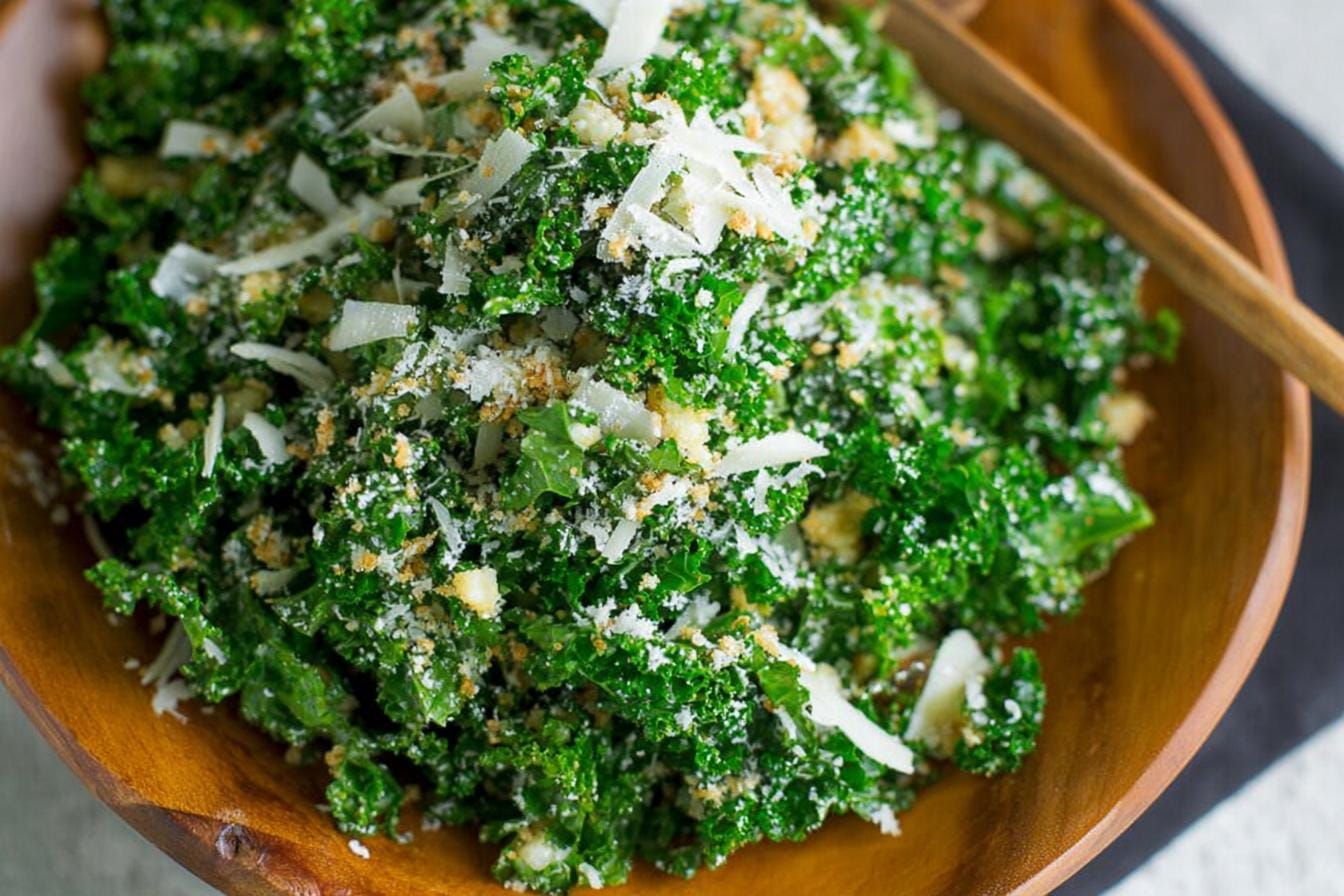 Spring Lemon Parmesan Kale Salad