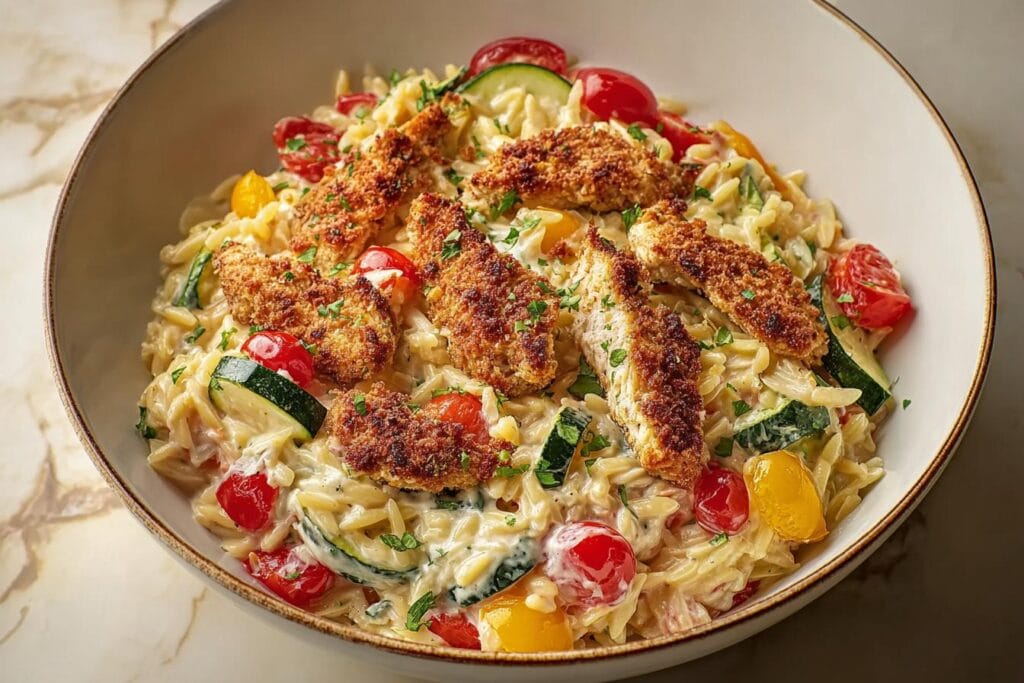 Spring Mouthwatering Boursin Orzo Bake