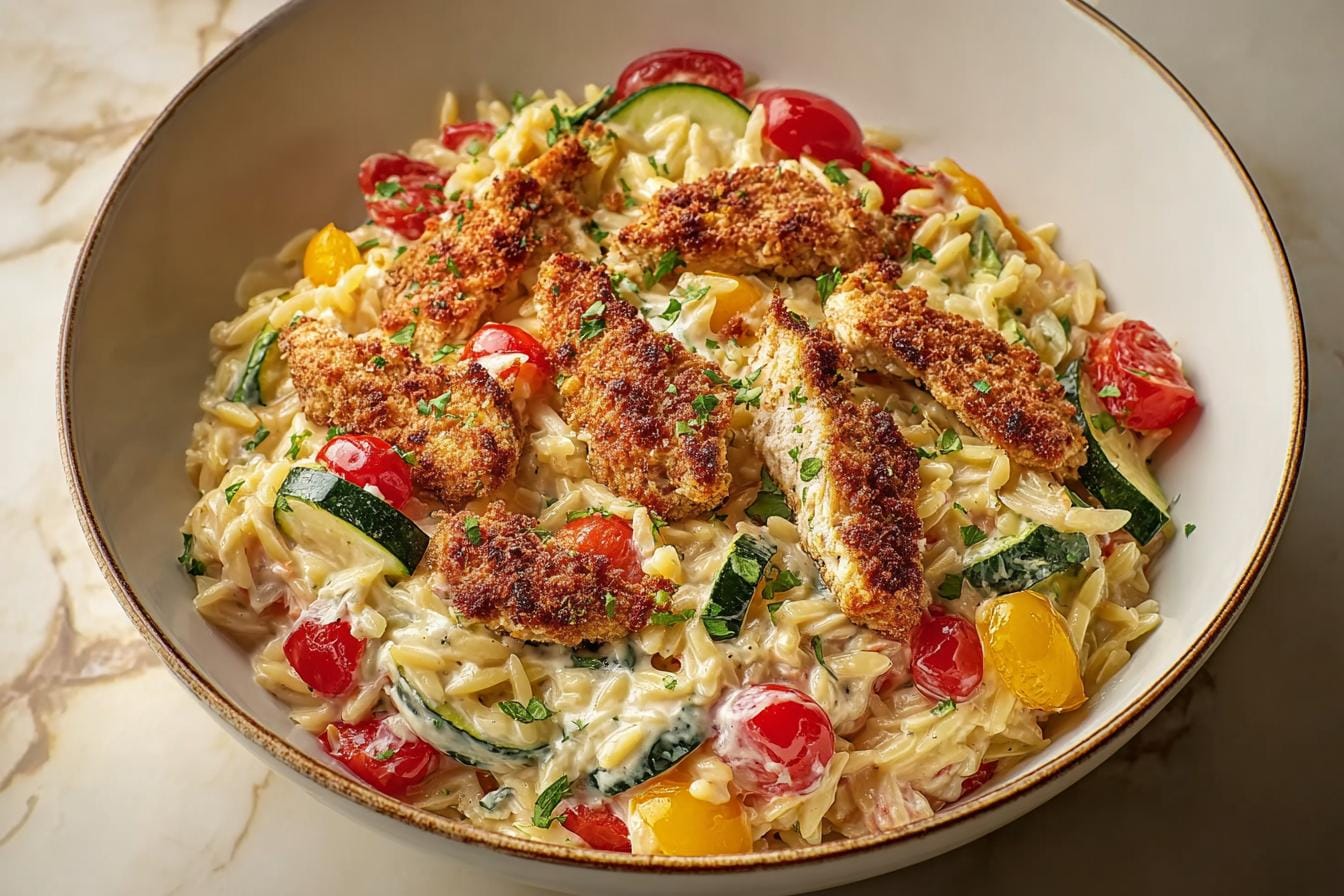 Spring Mouthwatering Boursin Orzo Bake