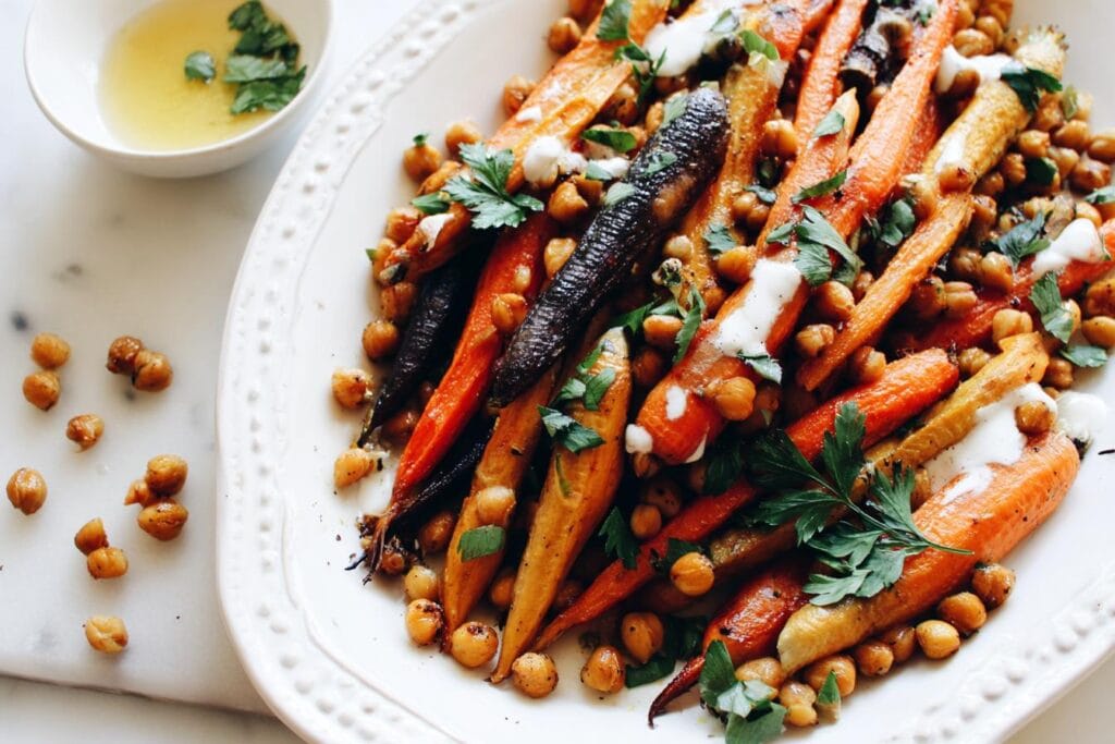 Spring Roasted Carrots and Chickpeas