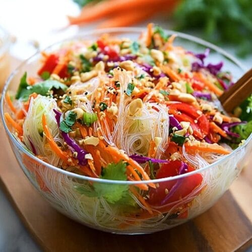 Spring Roll Salad with Spicy Ginger Dressing recipe