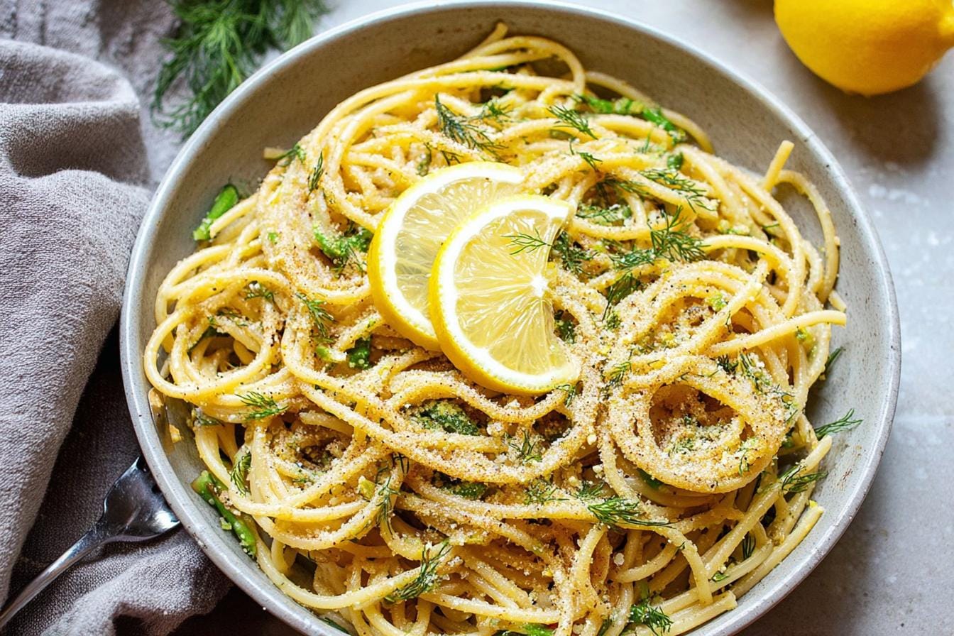 spring Browned Butter Lemon Dill Pasta