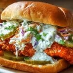 Crispy Buffalo Chicken Sandwich with Ranch Slaw (2)