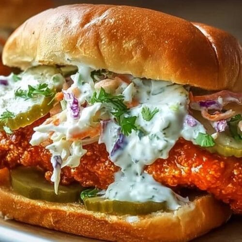 Crispy Buffalo Chicken Sandwich with Ranch Slaw (2)