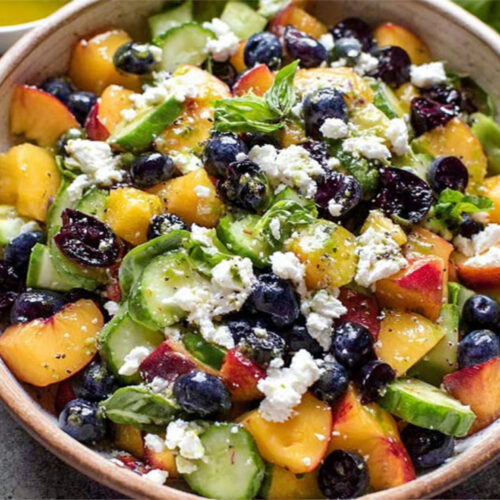 Blueberry Peach Feta Salad