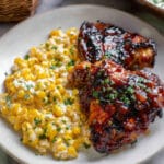 Chipotle Beer BBQ Chicken with Creamed Grilled Corn.