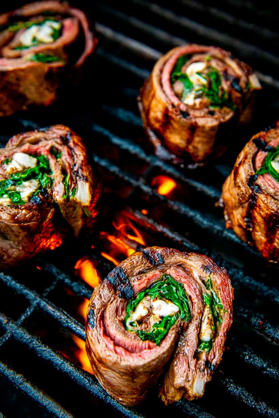 Grilled Flank Steak Pinwheels