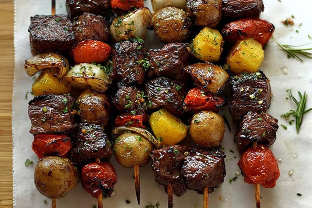 Rosemary Garlic Steak Kebabs