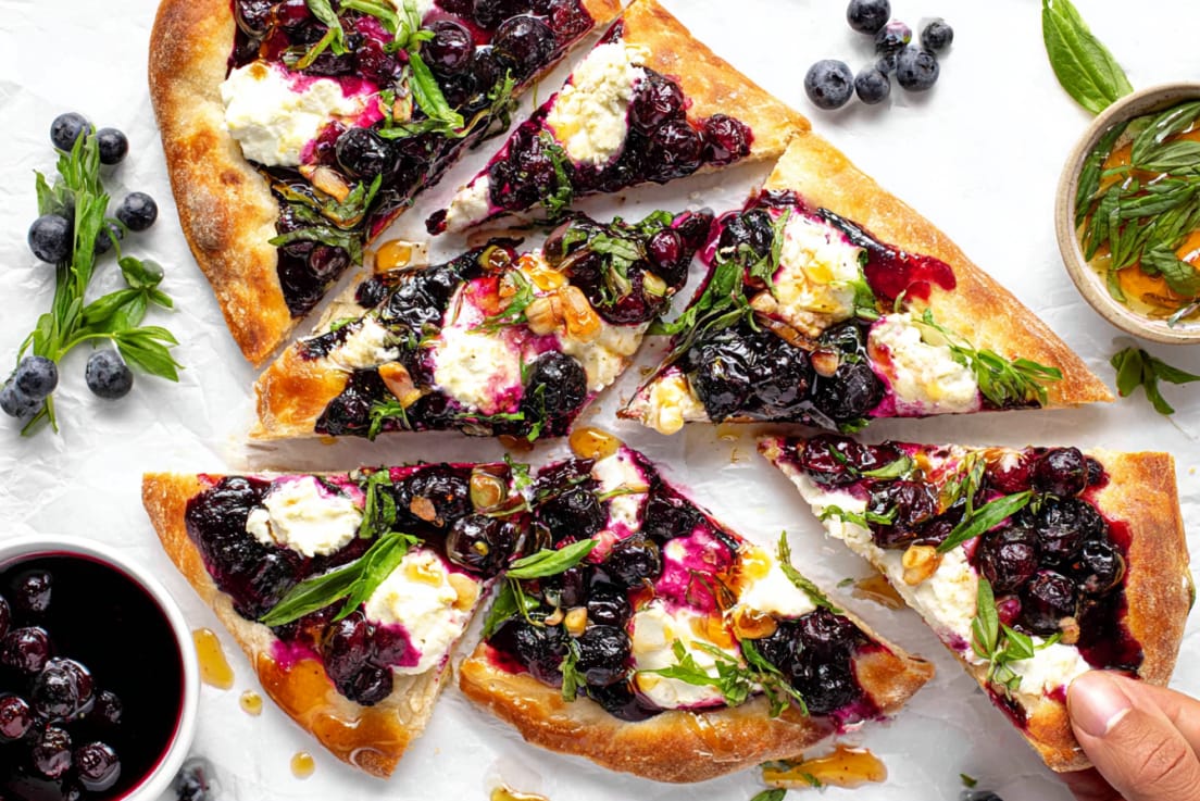 Blueberry Flatbread with Goat Cheese