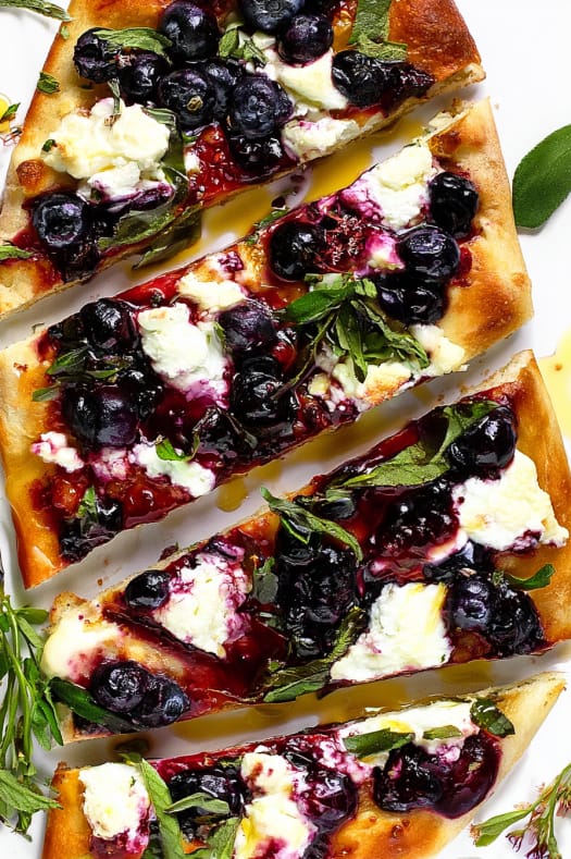 Blueberry Flatbread with Goat Cheese