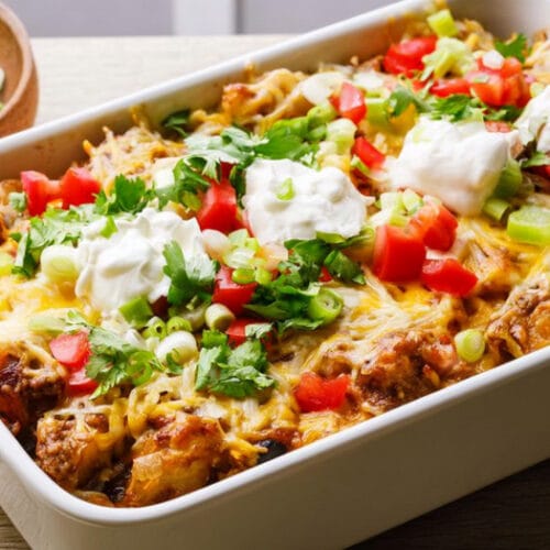 Cheesy Taco Potato Casserole