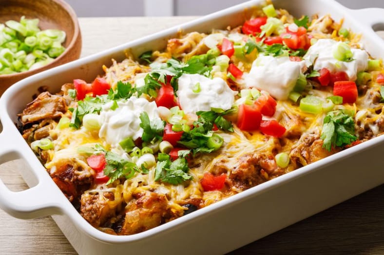 Cheesy Taco Potato Casserole