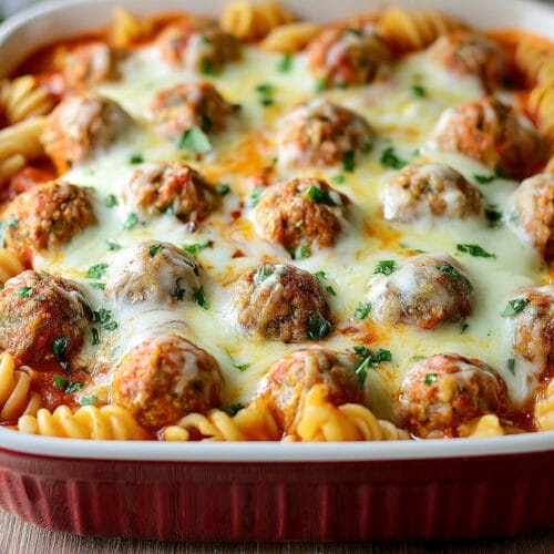 Dump and Bake Meatball Casserole