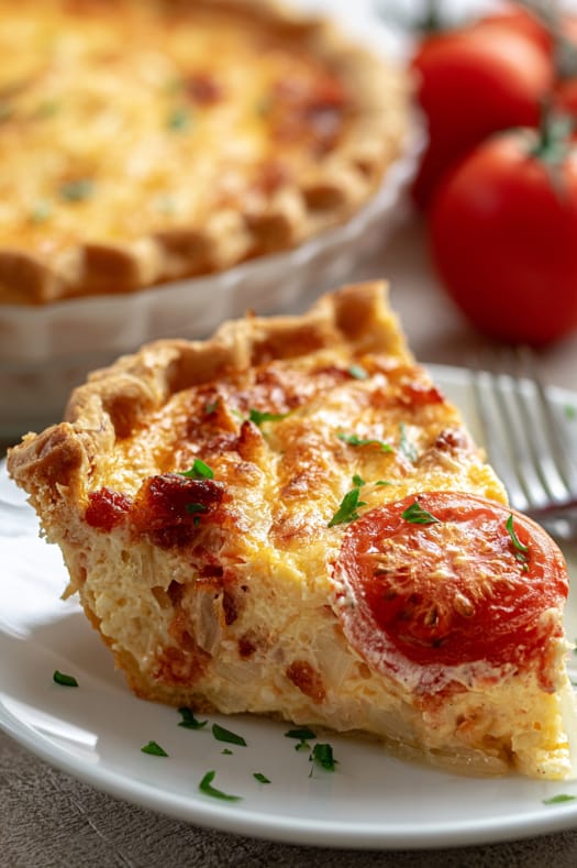 Bacon Onion Tomato Pie