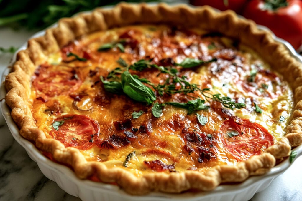 Bacon Onion Tomato Pie