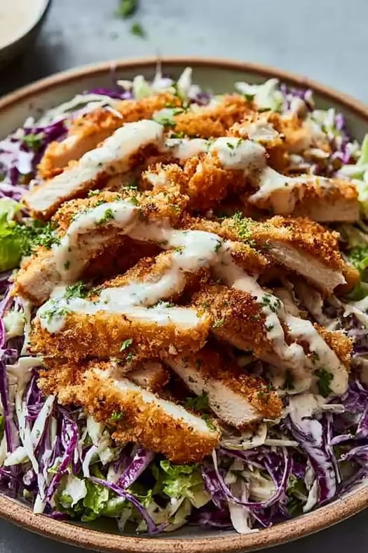 Caesar Slaw Crispy Chicken Quick and Easy Recipe