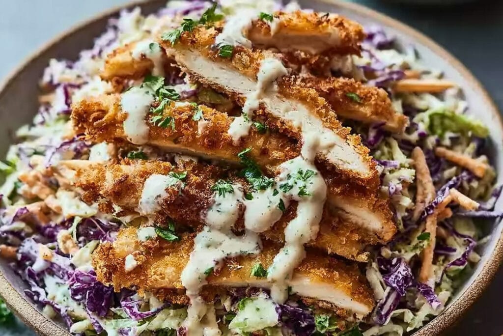 Caesar Slaw Crispy Chicken Quick and Easy Recipe
