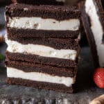 Tiramisu Brownie Ice Cream Sandwich Bars.