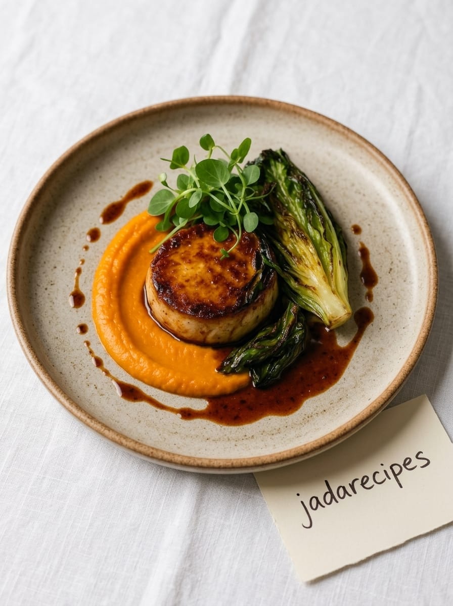 Seared Pork Medallion with Carrot Purée and Red Wine Jus