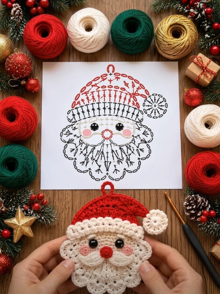 Crochet Santa Claus Ornament